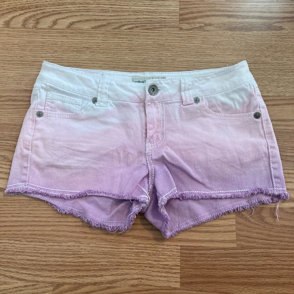 Denim Shorts- dyed womens shorts- Paris Blues shorts purple and pink- size 9